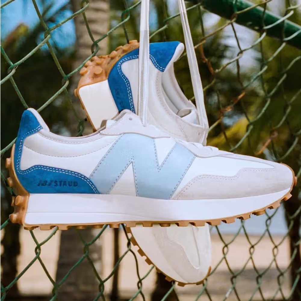 New Balance x Staud 327 Sea Salt Atlantic